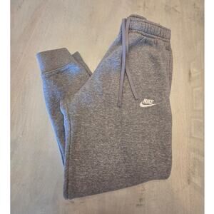 Nike Women's Gray Fleece Mid-Rise Joggers SZ Medium Sportswear Athleisure
